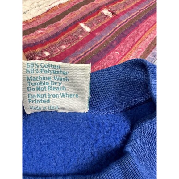 Vtg Oy To The World Sz Large Peacock Papers Pullover Unisex Holiday Sweatshirt - Picture 4 of 9